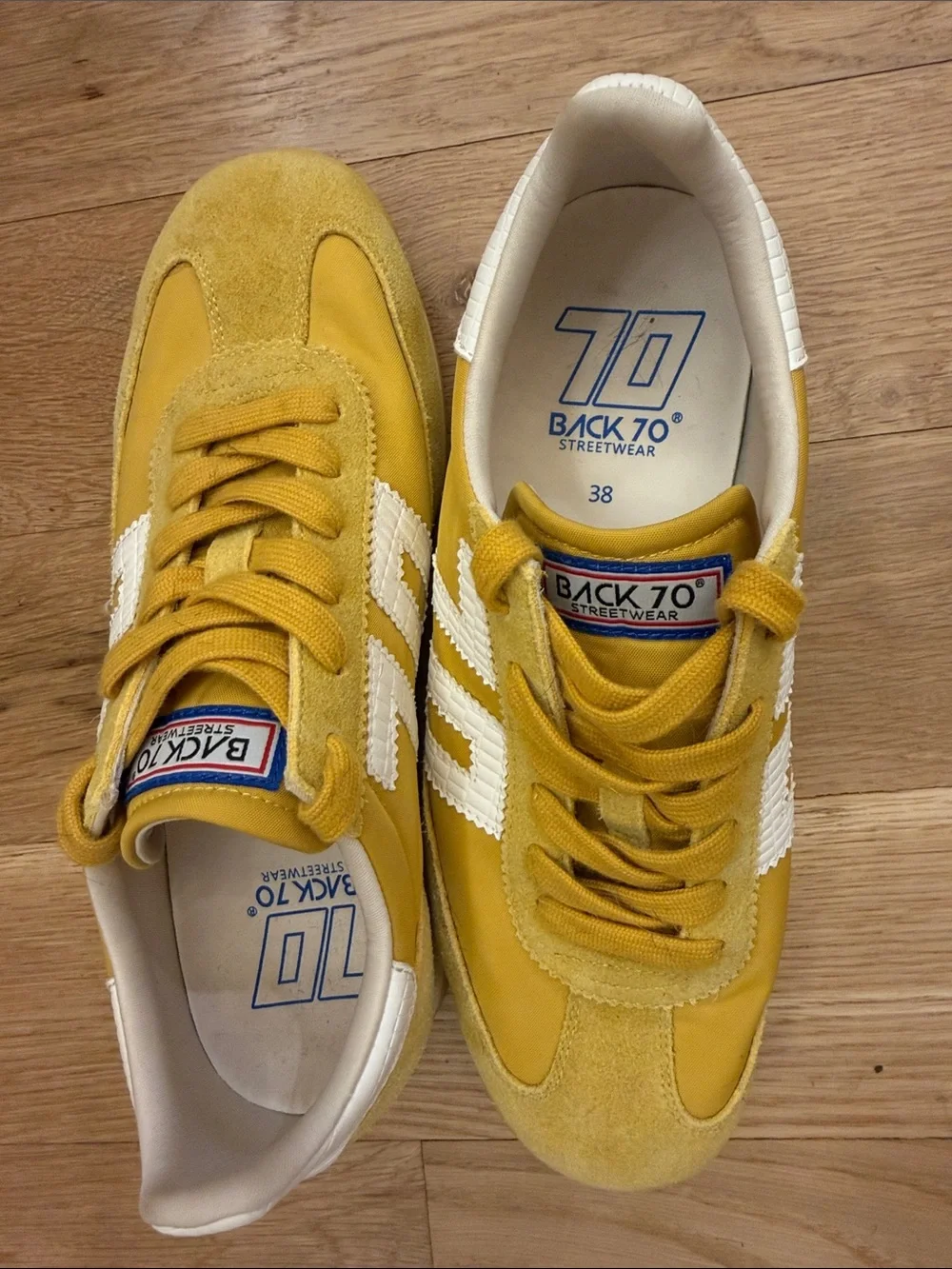 Yellow Women's Retro Runner Sneaker with White Detailing